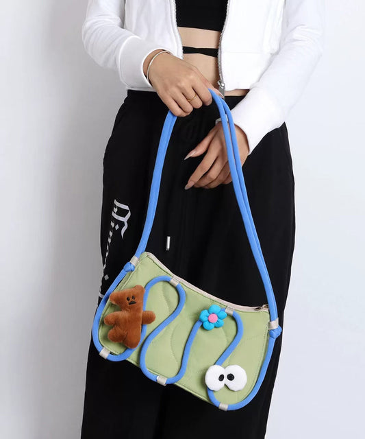 Chic Green Fine Cotton Filled Diy Flower Shoulder Bags