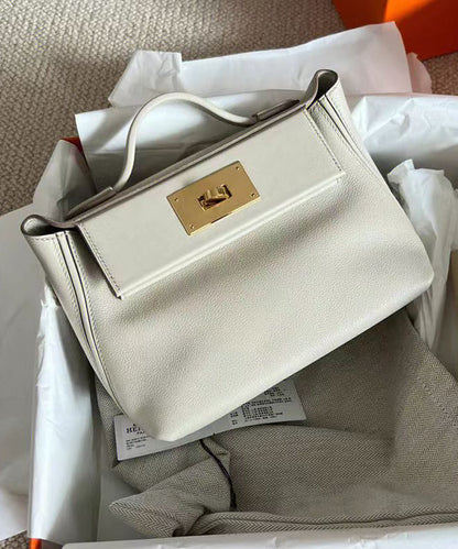 Italian Brown Calf Leather Durable Tote Handbag
