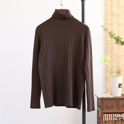 Winter Casual Turtleneck Solid Color Knitted Sweater