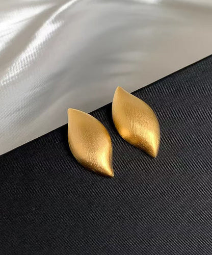 Original Design Gold Metal Leaf Stud Earrings