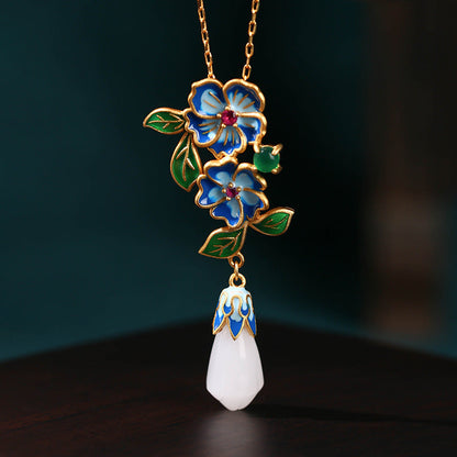 Enamel Painted Literary Vintage Necklace