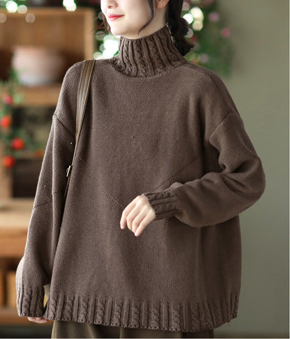 Retro Crochet Temperament Warm Sweater