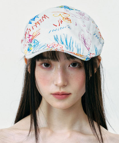 Artistic Graffiti Summer Street Cute Breton Hat