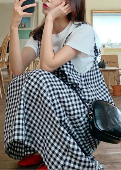 Simple plaid cotton clothes For Women Spaghetti Strap Maxi summer Dress