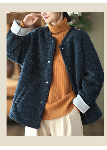 Retro Fashion Soft Lamb Wool Coat