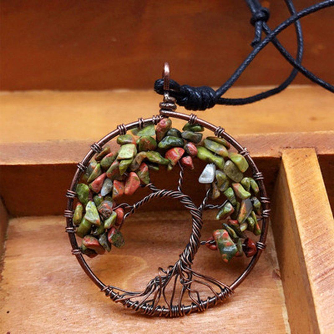 Tree Shape Roung Meatl Vintage Necklace