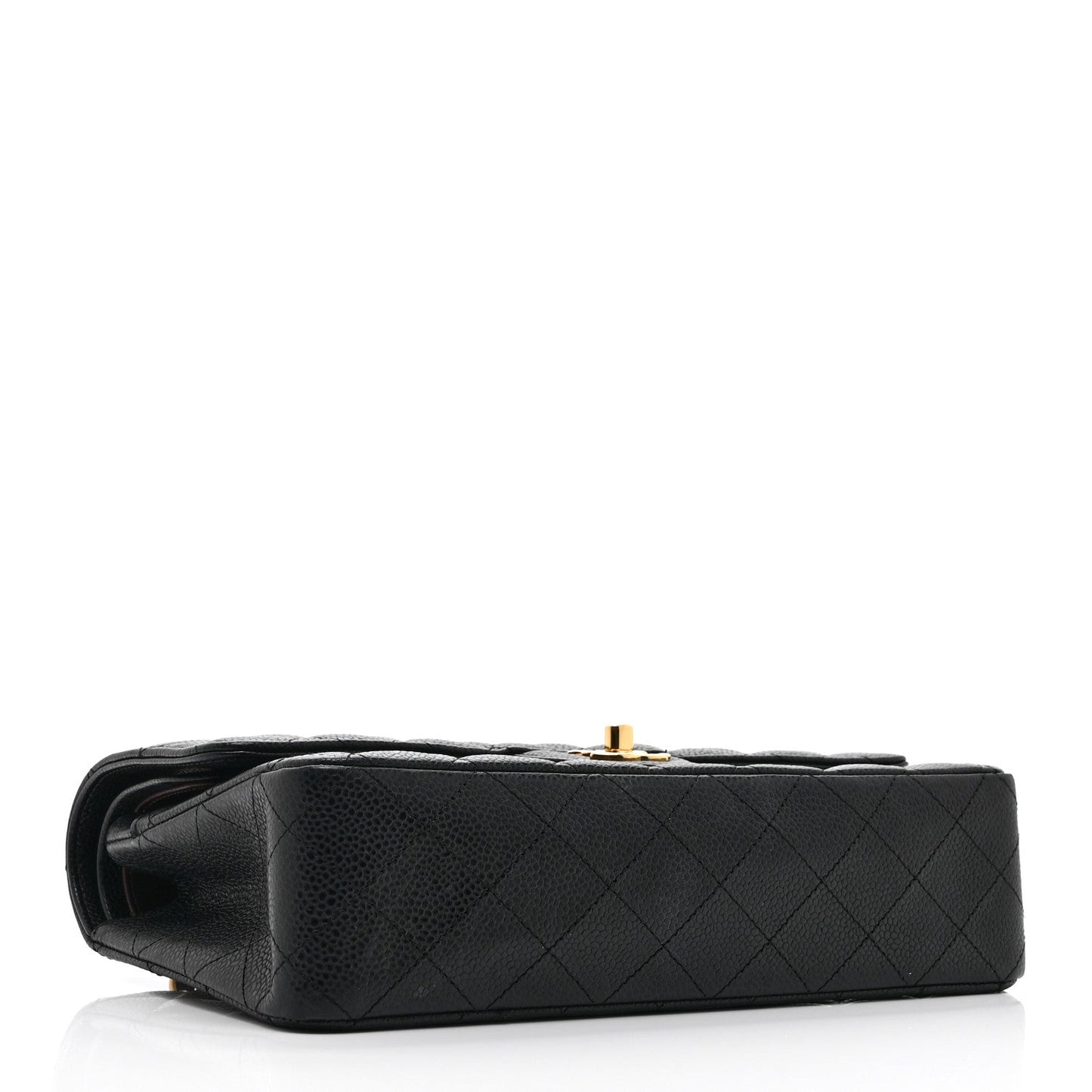 Caviar Quilted Medium Double Flap Black