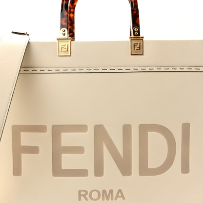 Vitello King Plexiglass Medium Fendi Sunshine Shopper Tote White Ice