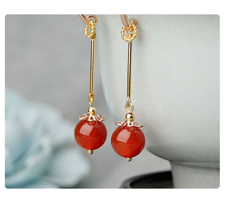 Onyx Antique Simple Earrings