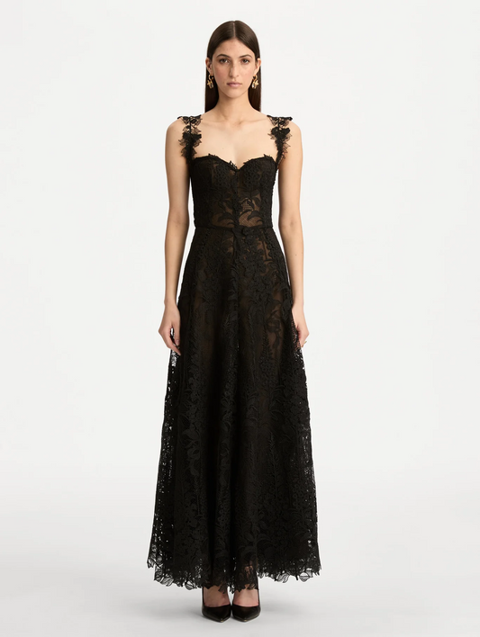 Sexy Lace Sling Solid Color Dress