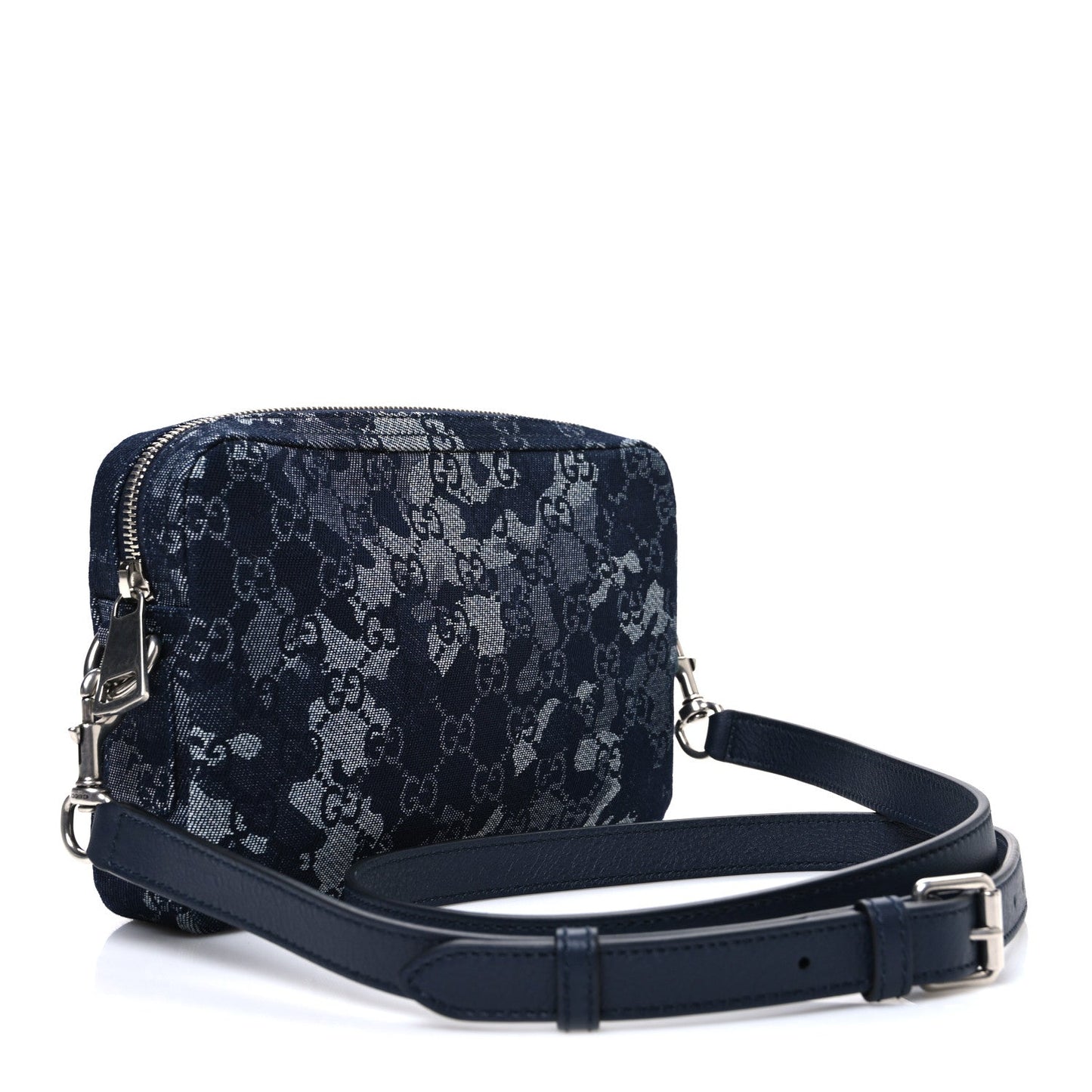 Denim GG Monogram Camouflage Small Crossbody Bag Blue