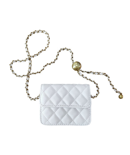 Chic Black Faux Leather Chain Linked Mini Bag