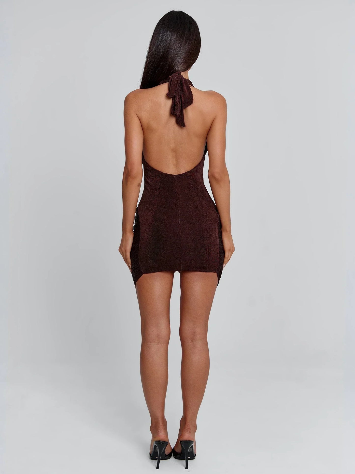 Zephyria Mini Dress Chocolate
