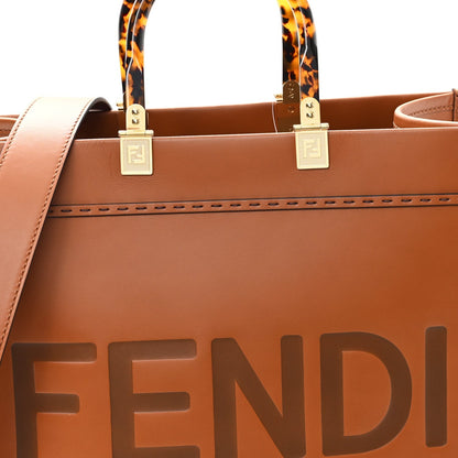Vitello King Plexiglass Medium Fendi Sunshine Shopper Tote Cuoio