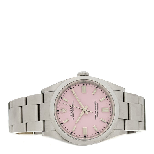 Stainless Steel 36mm Oyster Perpetual Watch Candy Pink 126000