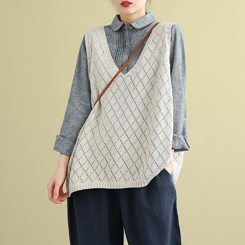 Women's Retro Loose Knitted Sweater Vest