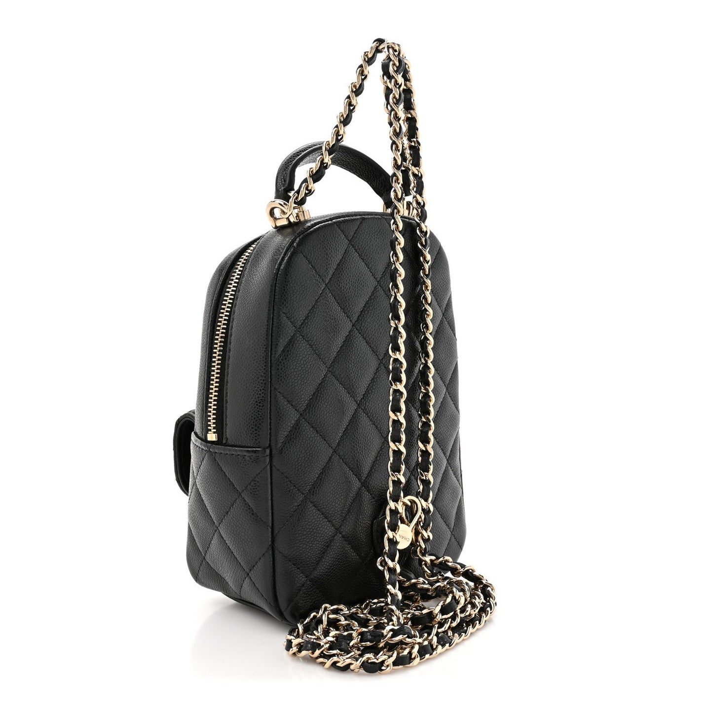 Caviar Quilted CC Mini Classic Backpack Black