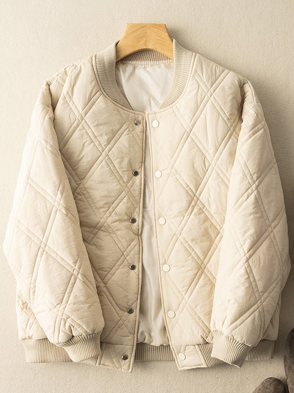Women's Autumn And Winter Literature Retro Rhombic 100% Polyester Coat