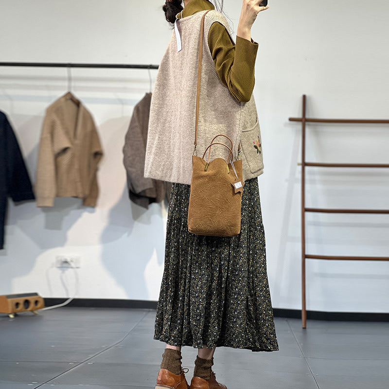 Embroidered Flower Teenage Vest