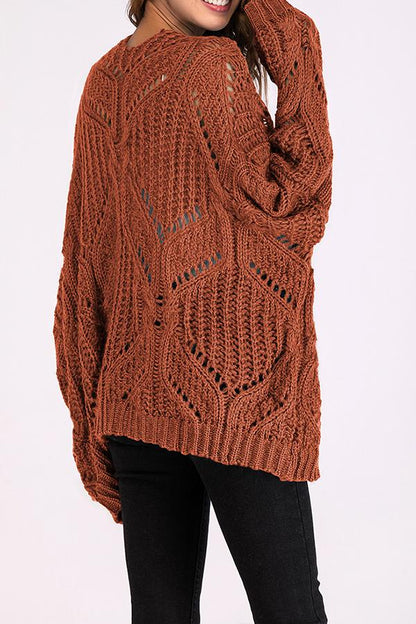 Solid Color V Neck Sweater