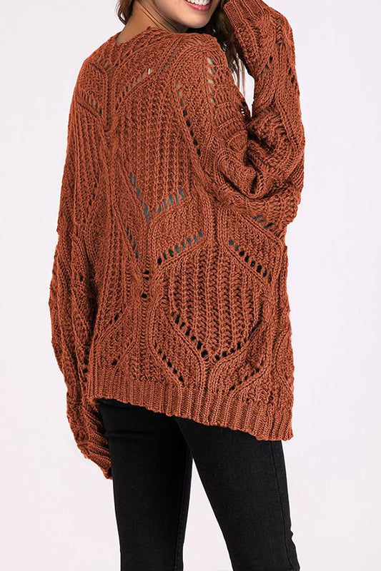 Solid Color V Neck Sweater