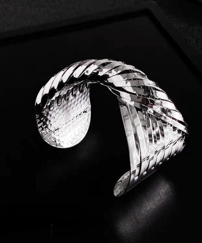 Unique Silk Stainless Steel Cross Wrap Around Cuff