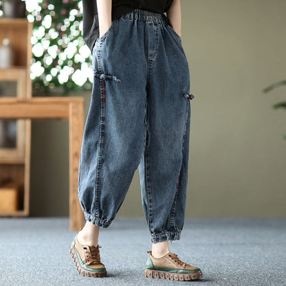 Women  Cotton Denim Casual Loose Jeans