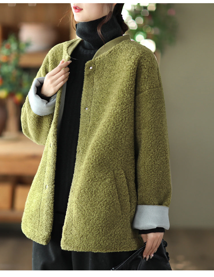 Retro Fashion Soft Lamb Wool Coat