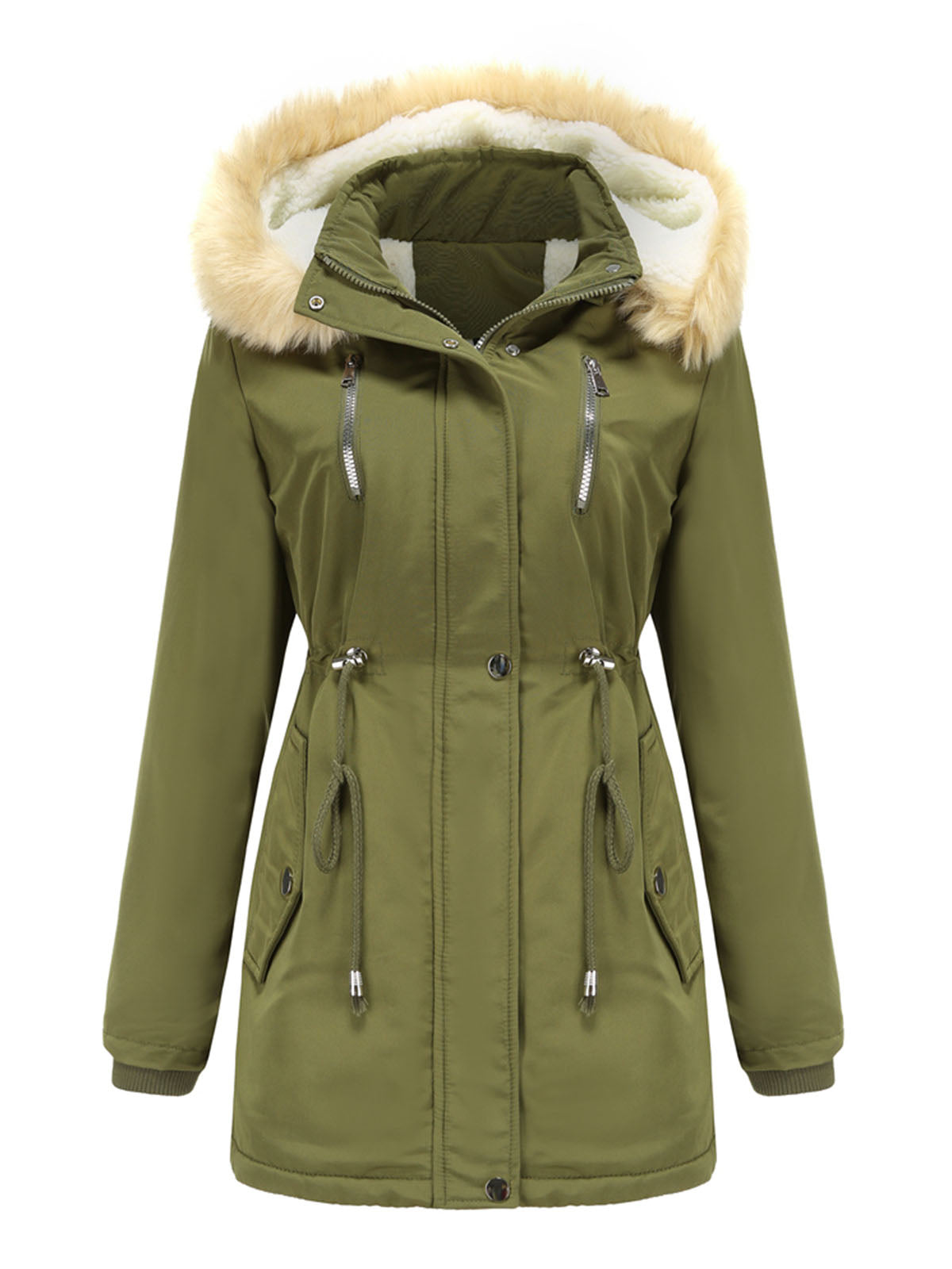 Women's Coat Daily Lamb wool Fall Winter Regular Midi Length Coat Solid Color Oversized Coat