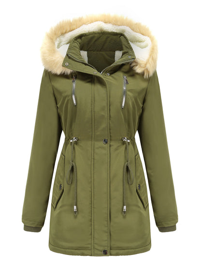 Women's Coat Daily Lamb wool Fall Winter Regular Midi Length Coat Solid Color Oversized Coat
