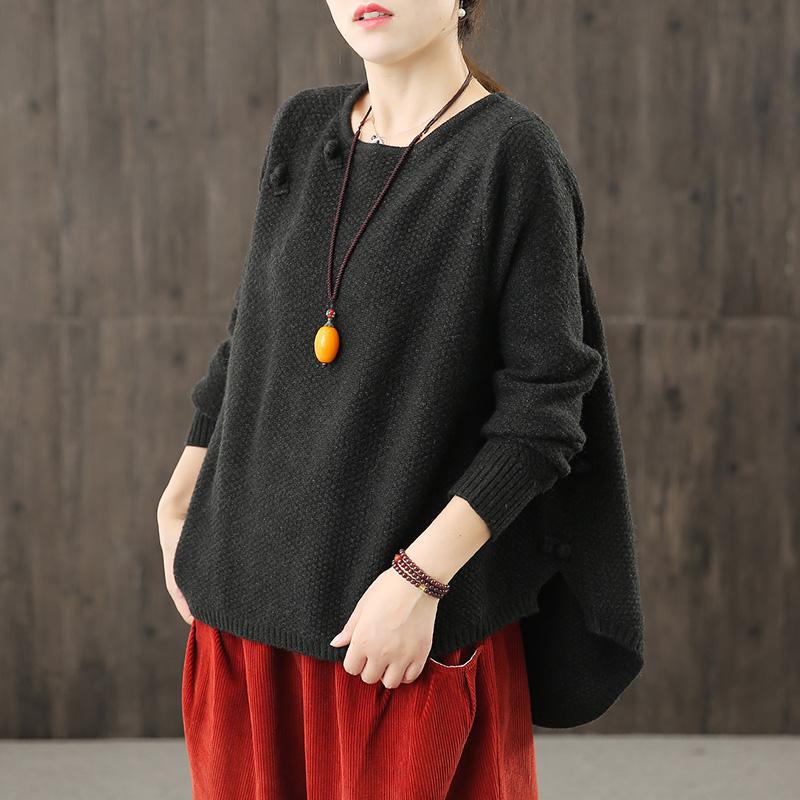 Loose Pullovers Vintage Irregular Sweaters