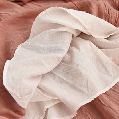 Retro Cotton Linen Lacing Waist A-Line Skirt