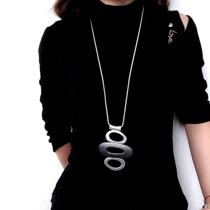Matte Circle Necklace Retro Accessories