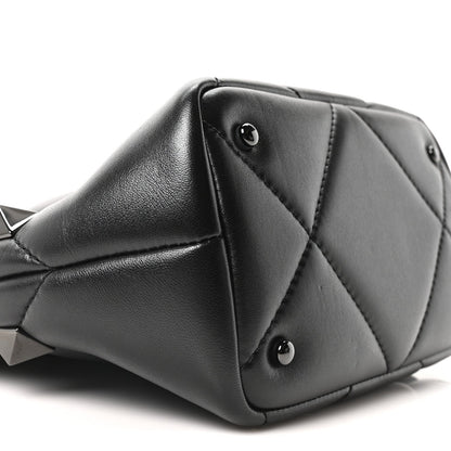 Nappa Monochrome Small Roman Stud The Handle Bag Black