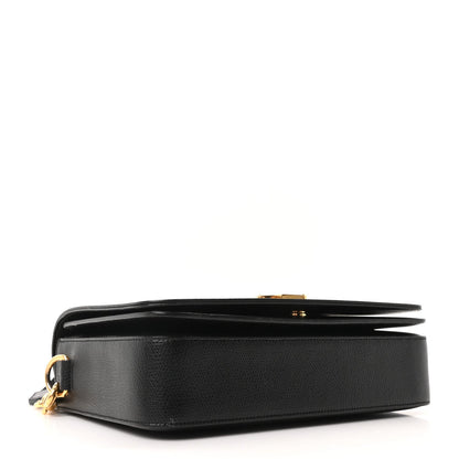 Textured Calfskin Medium Classic Monogram Universite Bag Black
