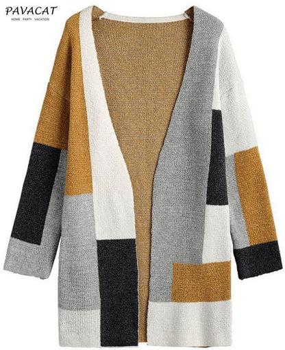 Knit Multi color Long Sleeve Cardigan - Green