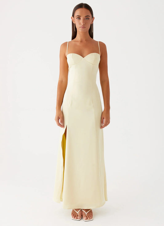 Miss Bloom Maxi Dress - Lemon
