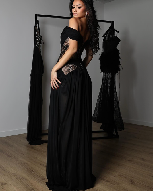 Sexy See-through Lace off-Shoulder Party Dress