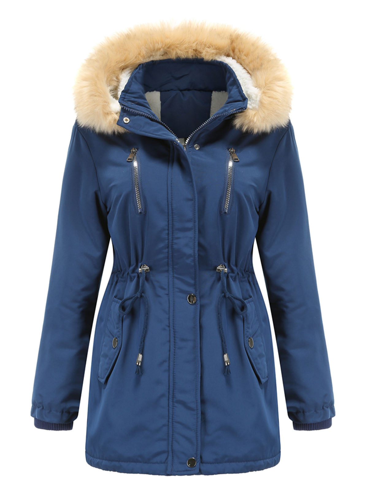 Women's Coat Daily Lamb wool Fall Winter Regular Midi Length Coat Solid Color Oversized Coat