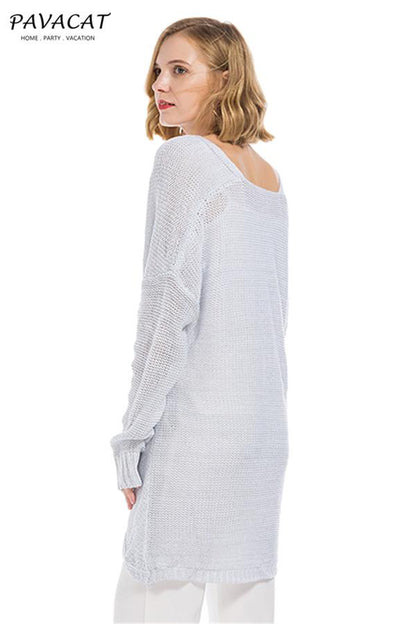 Casual V Neck Front Cross Weekend Sweater