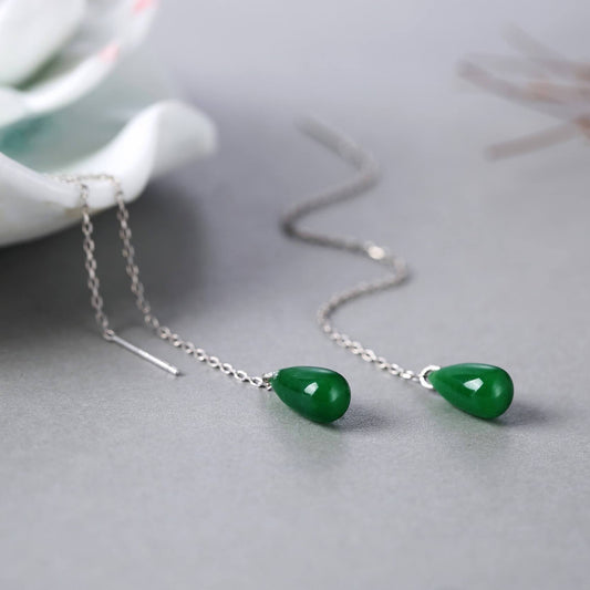 Women Silver Retro Simple Oval Classical Earrings