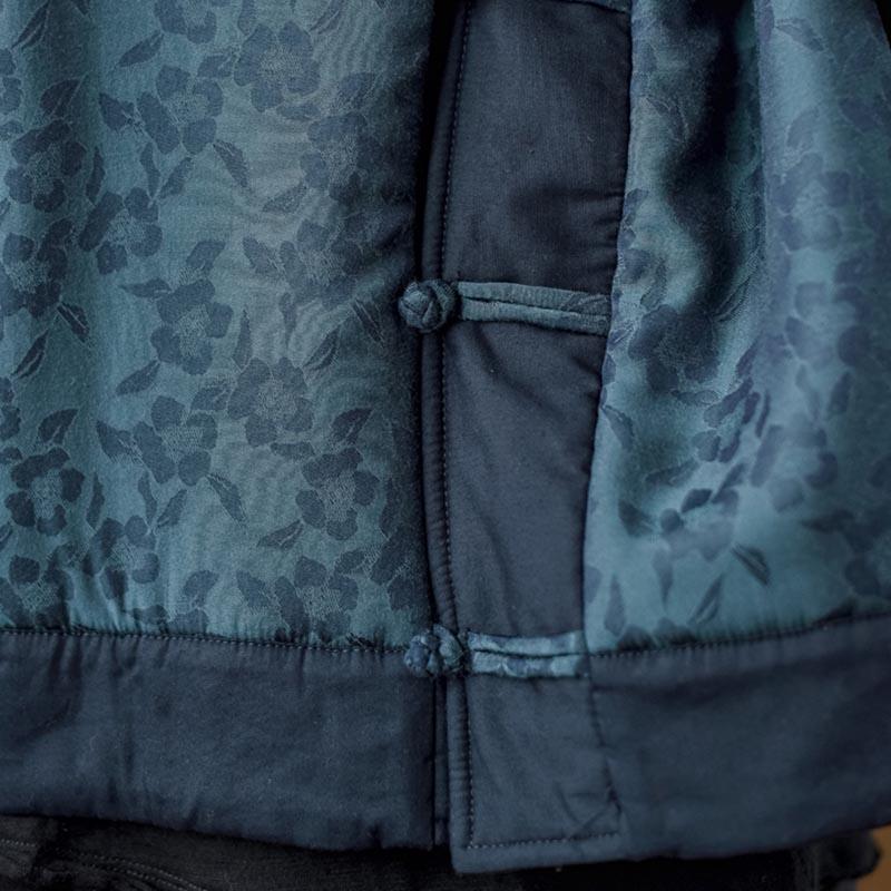 Retro Floral Cotton Linen Quilted Loose Coat