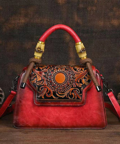 New Green Hand Carved Retro Chinese Style Tote Handbag