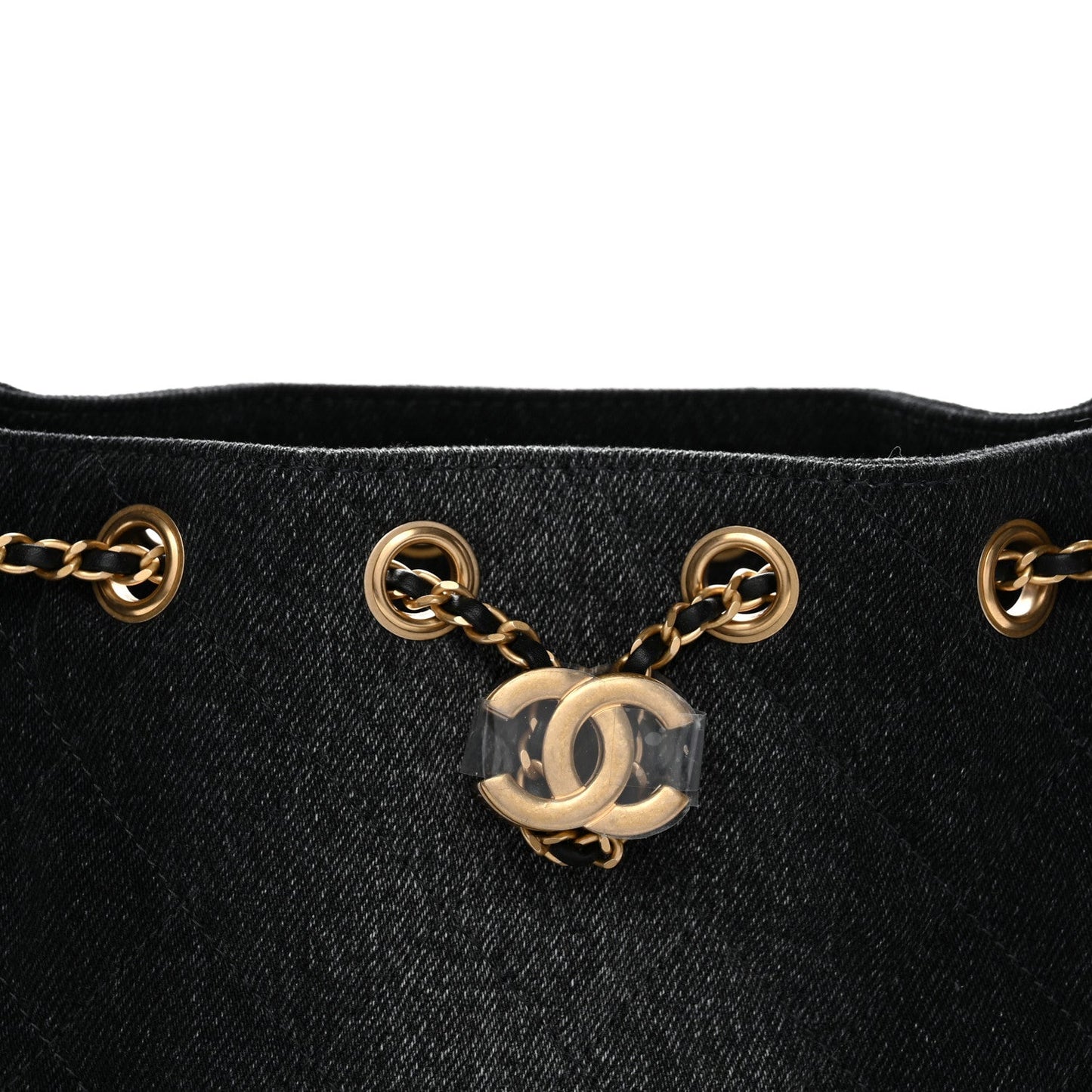 Washed Denim Quilted Mini Chanel 25 Handbag Black