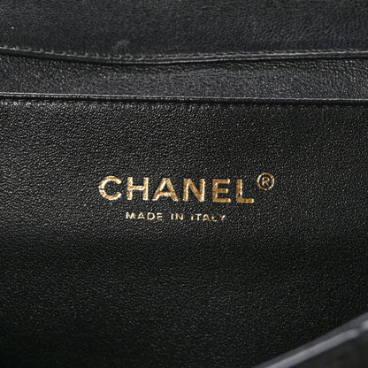 Lambskin Quilted Clutch With Chain Flap Black