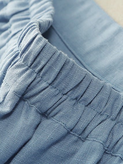 Loose Linen High Waist Slim Straight Pants