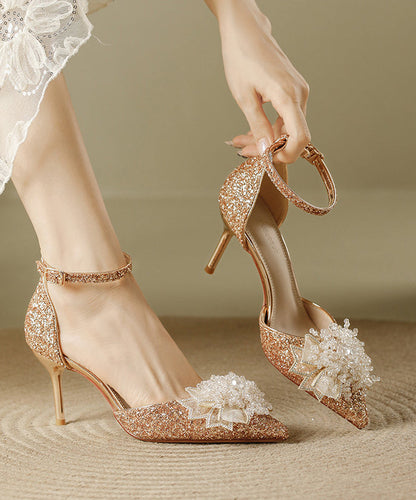 Fashion Silver Sequins Splicing Stiletto High Heels Pointed Toe