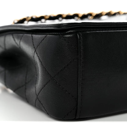 Sheepskin Quilted Vintage Mademoiselle Flap Black