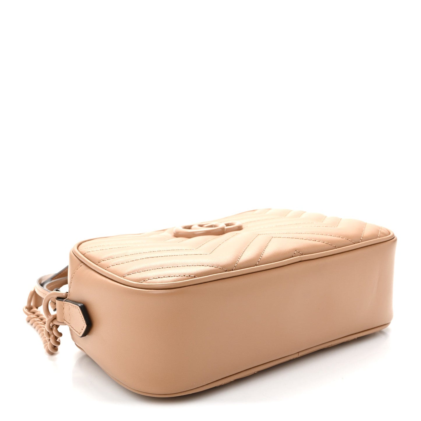 Calfskin Matelasse Monochrome Small GG Marmont Chain Shoulder Bag Camelia