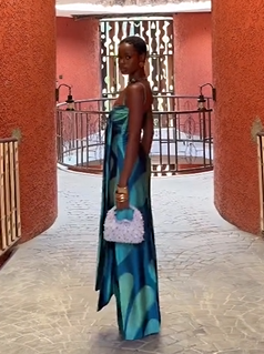 Sexy Sling Backless Print Slim Dress